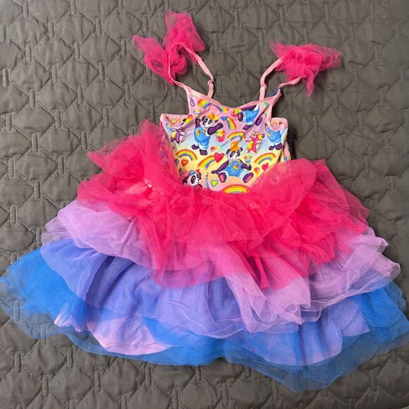 NWT Posh Peanut x Lisa Frank Panda Painter Tutu Dress – Girls 7/8 Rainbow Tulle - Picture 3 of 15